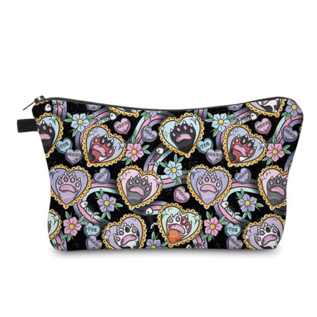 Pouch - Cat, Paw Heart Meow Black