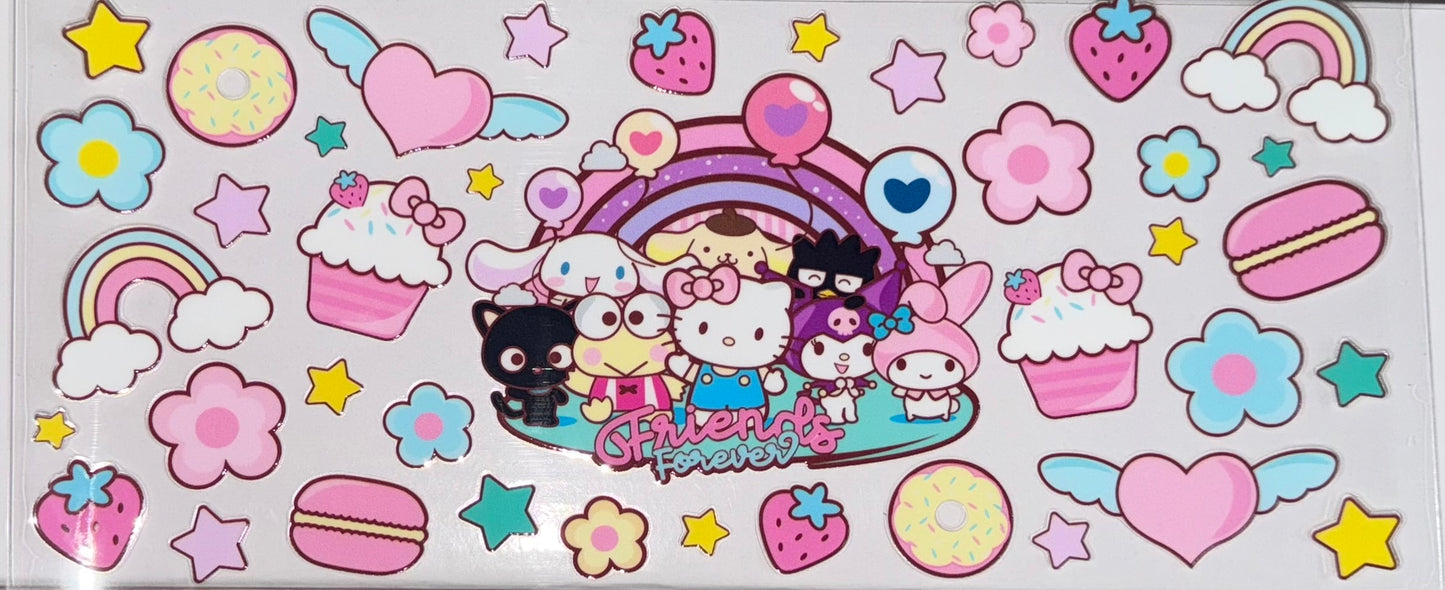 Tumbler Wrap/Decal-Kitty and Friends