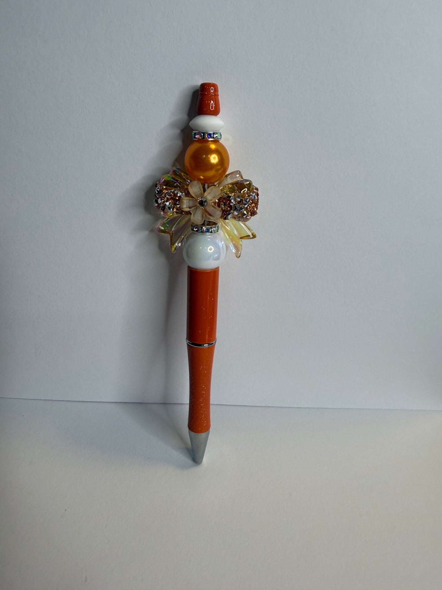 orange bling bow premade pen