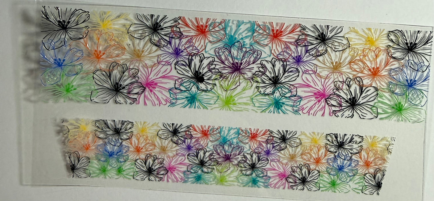 3oz colorful floral decal