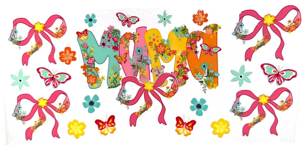 Mama bow floral Tumbler Wrap/Decal