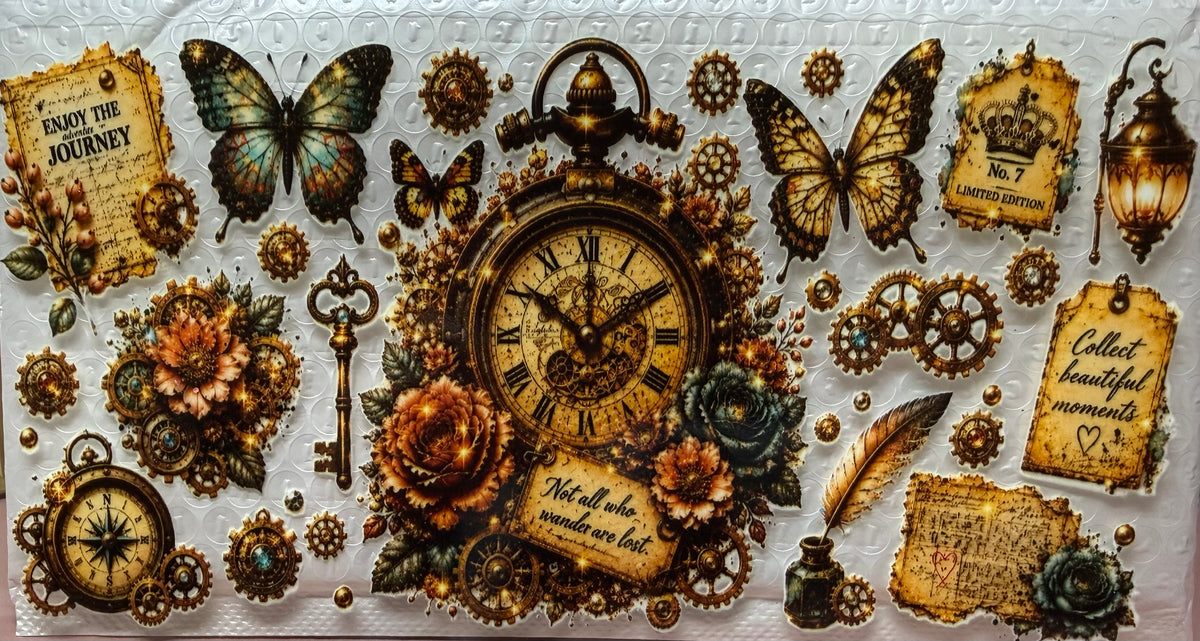 antique clock Tumbler Wrap/Decal