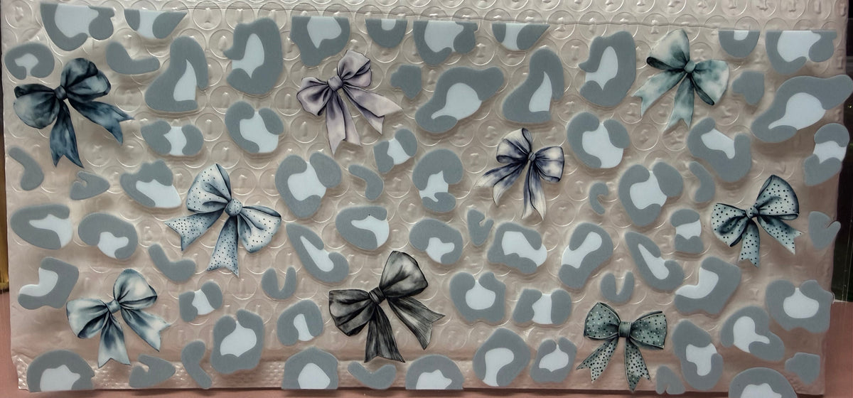 gray animal print Tumbler Wrap/Decal