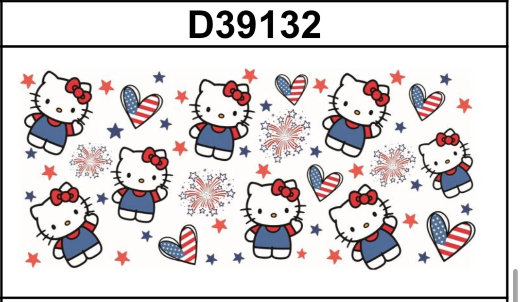 Tumbler Wrap/Decal - Hello Kitty July 4th