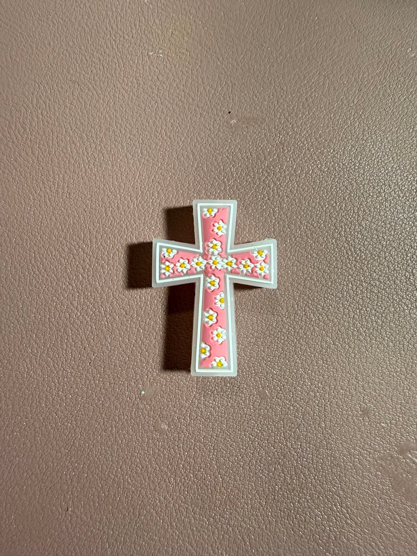 Light Pink Floral Cross Focal