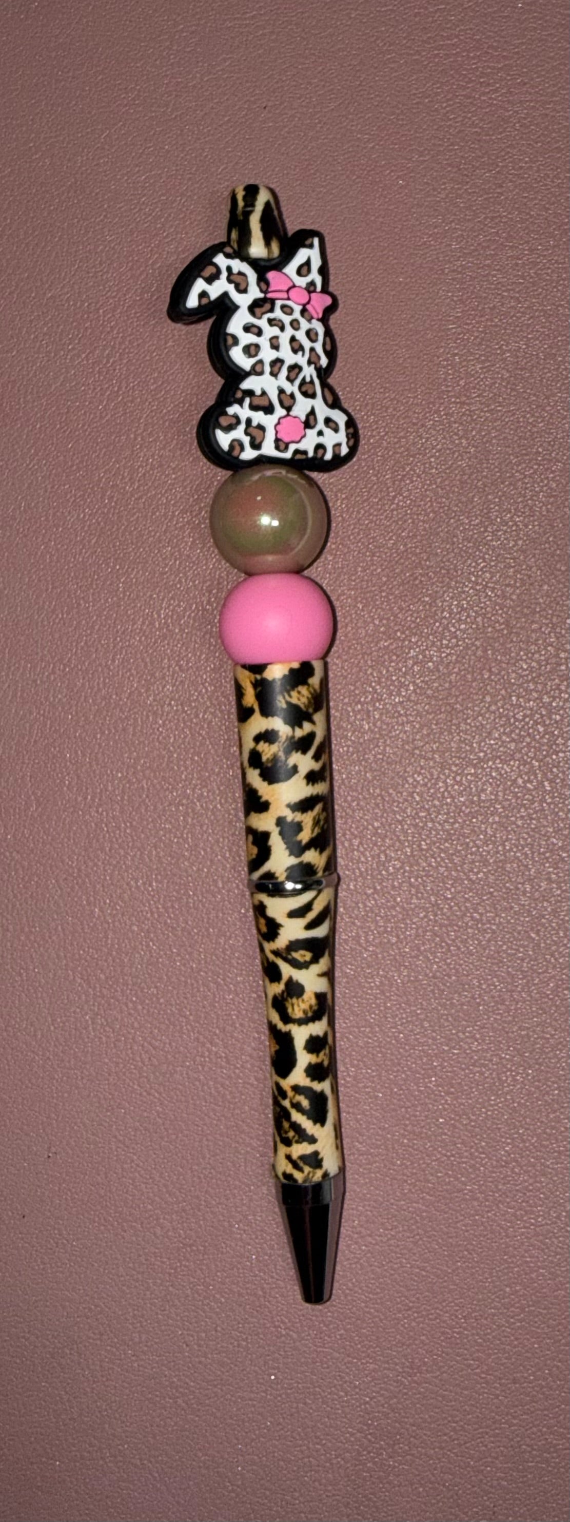 animal print bunny premade pen