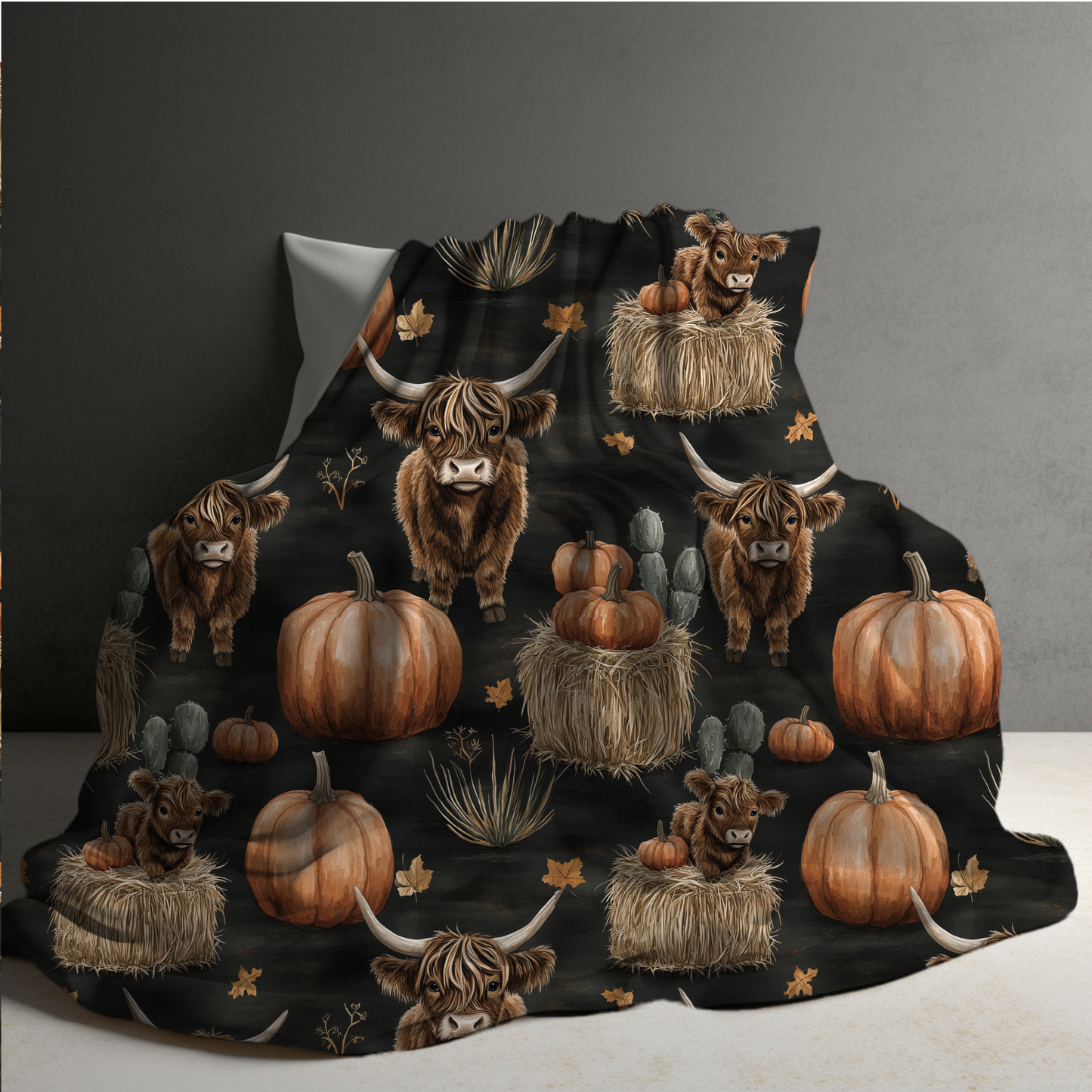 Blanket Halloween #10 - Fall Highland Cow - PREORDER