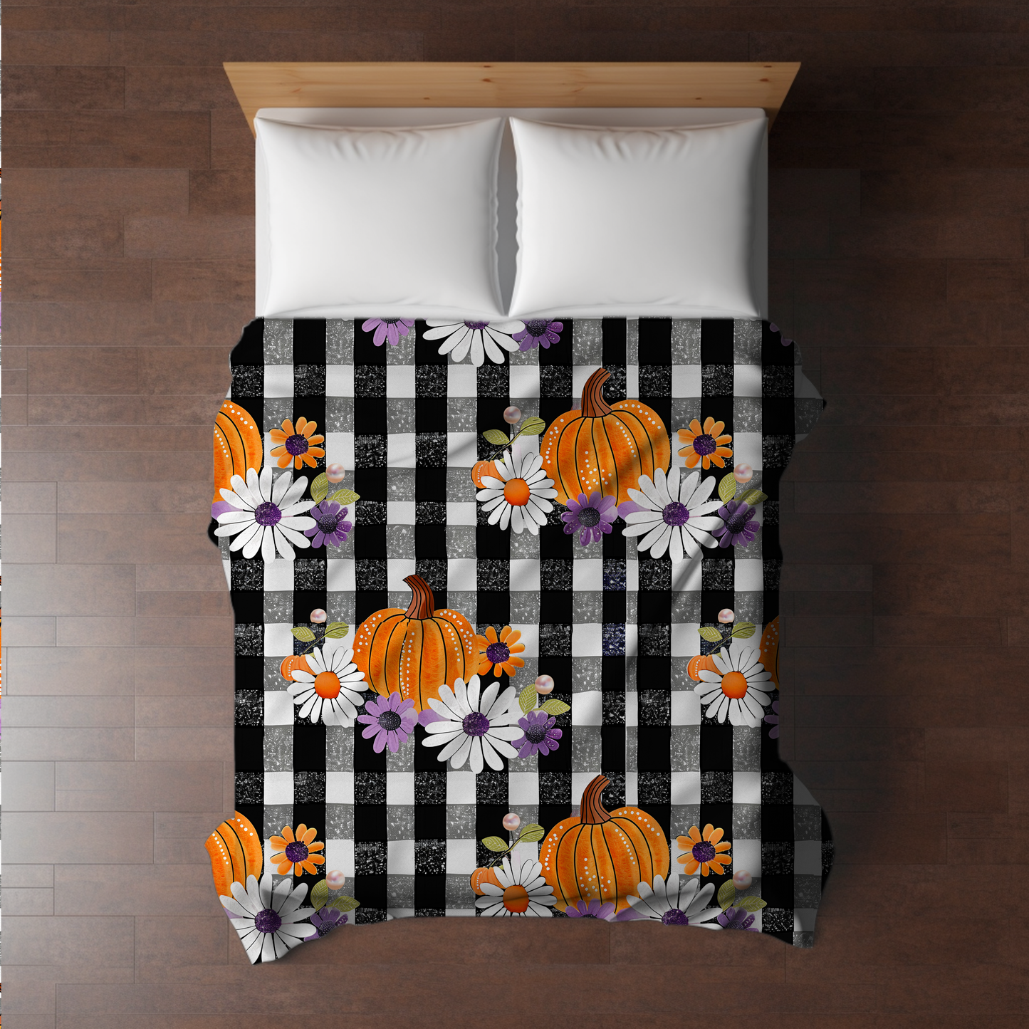 Blanket Halloween #37 - Plaid Pumpkin Floral - PREORDER