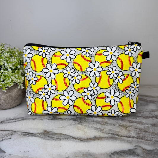 Pouch - Softball Daisy Floral