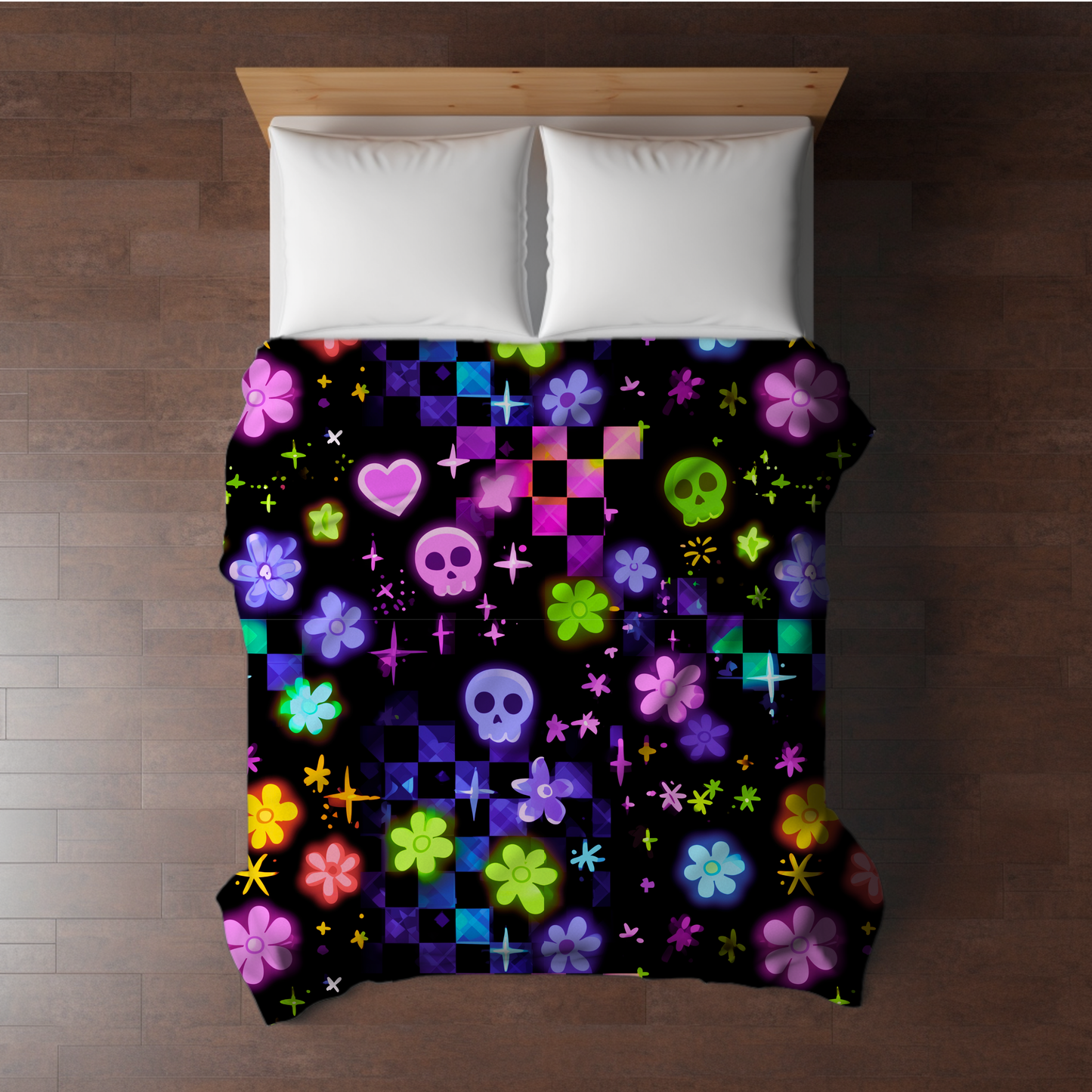 Blanket Halloween #11 - Skull Check Floral Star - PREORDER