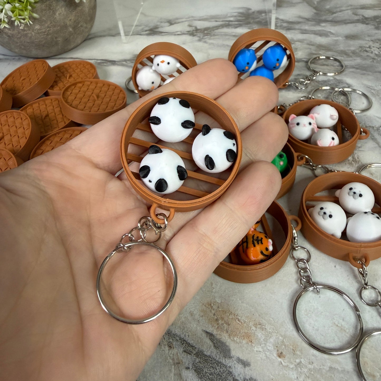 Keychain Figurine - Animal Dumpling Trio