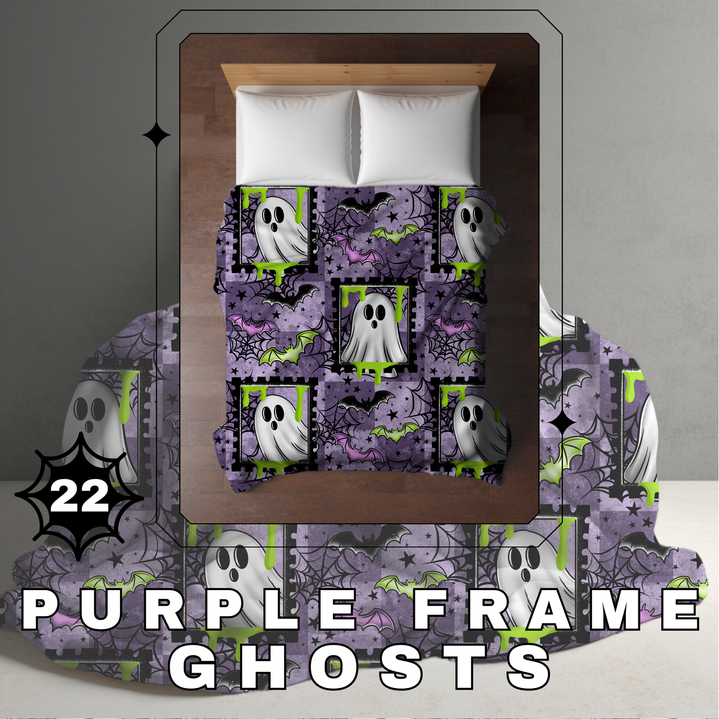 Blanket Halloween #22 - Purple Frame Ghosts - PREORDER