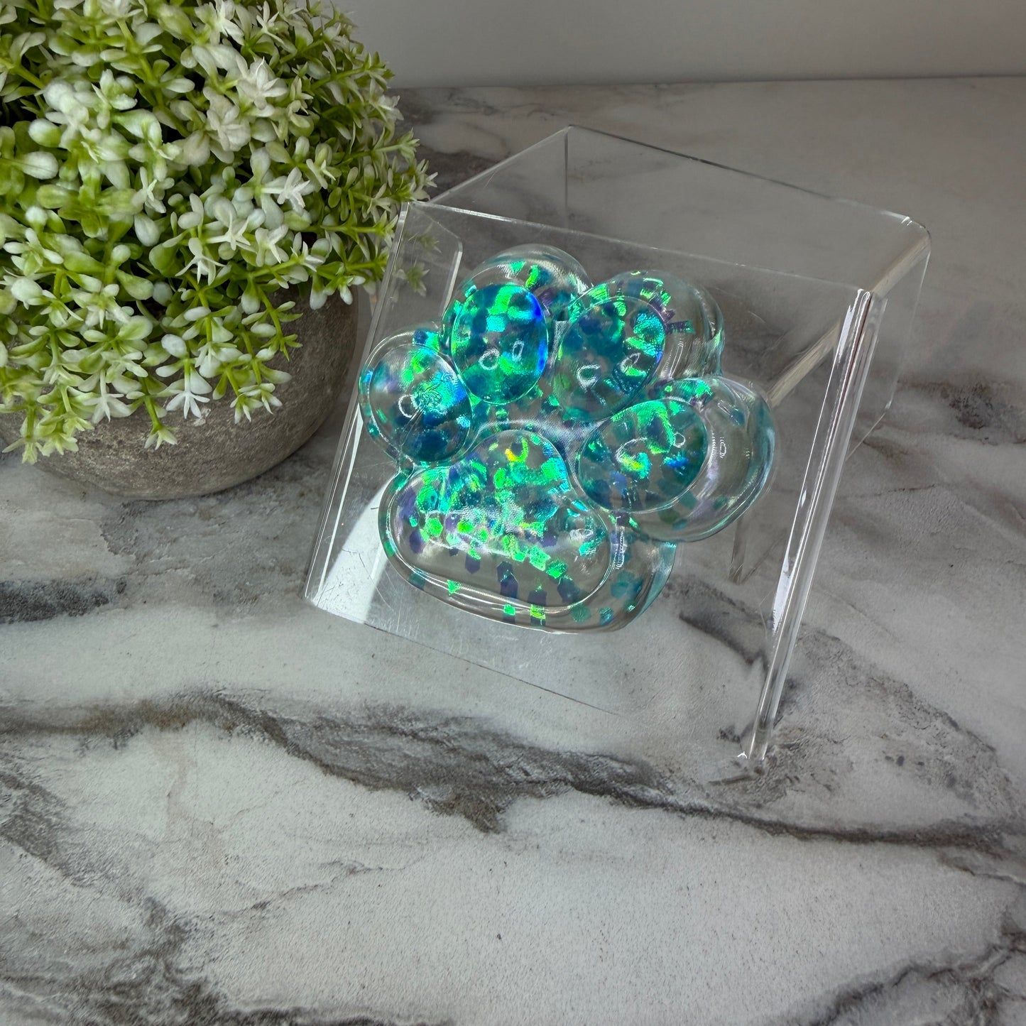 Squishy Toy - Paw Print, Glitter