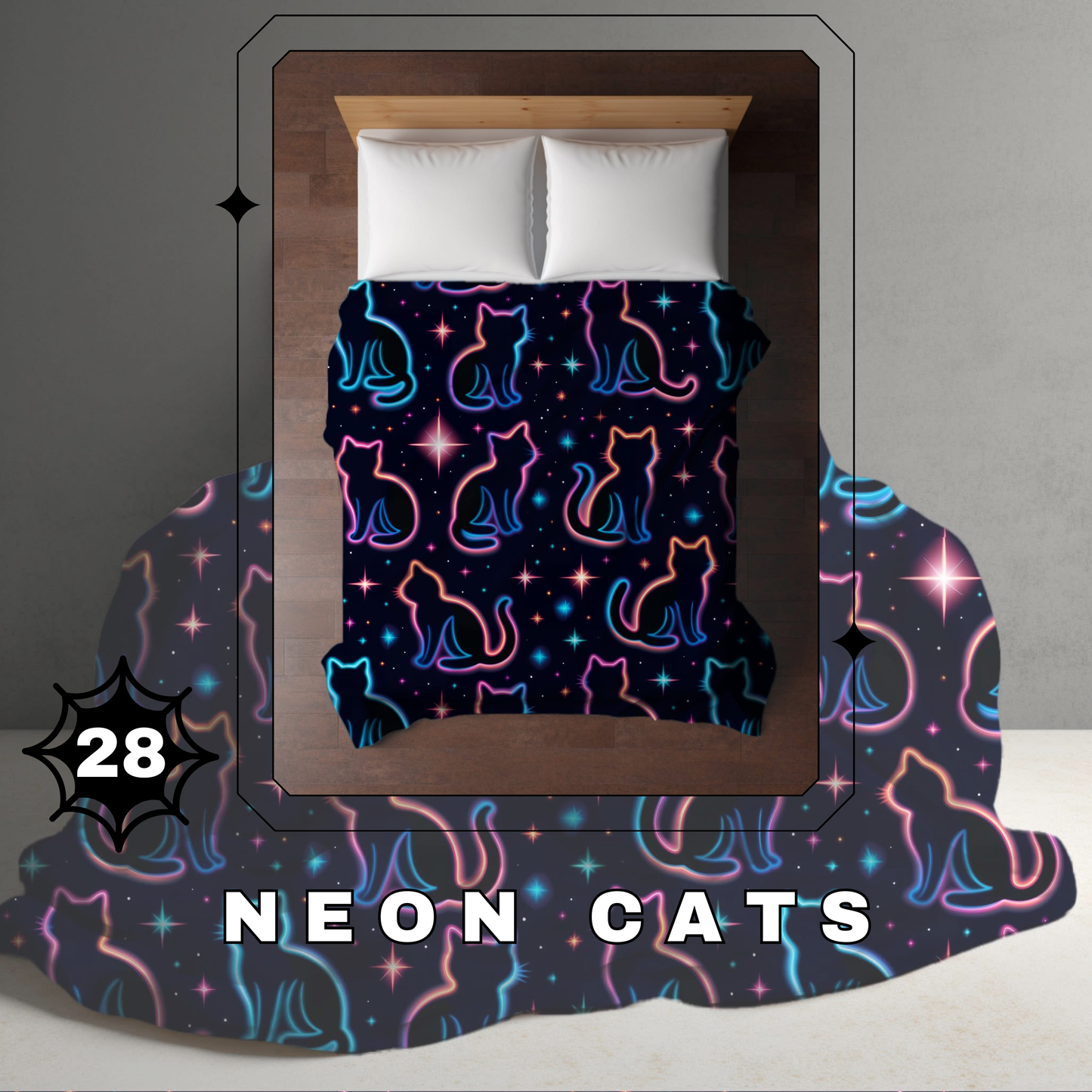 Blanket Halloween #28 - Neon Cats - PREORDER
