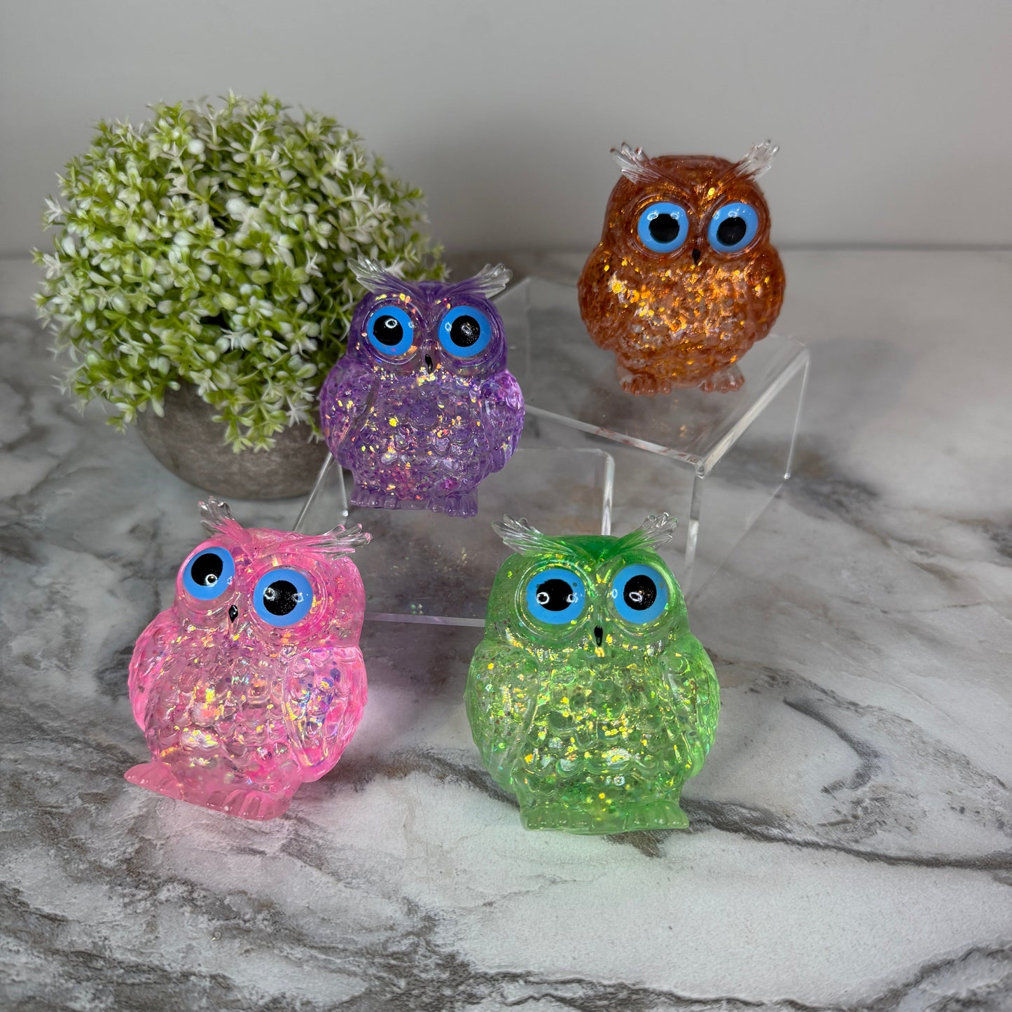 Squishy Toy - Owl, Glitter