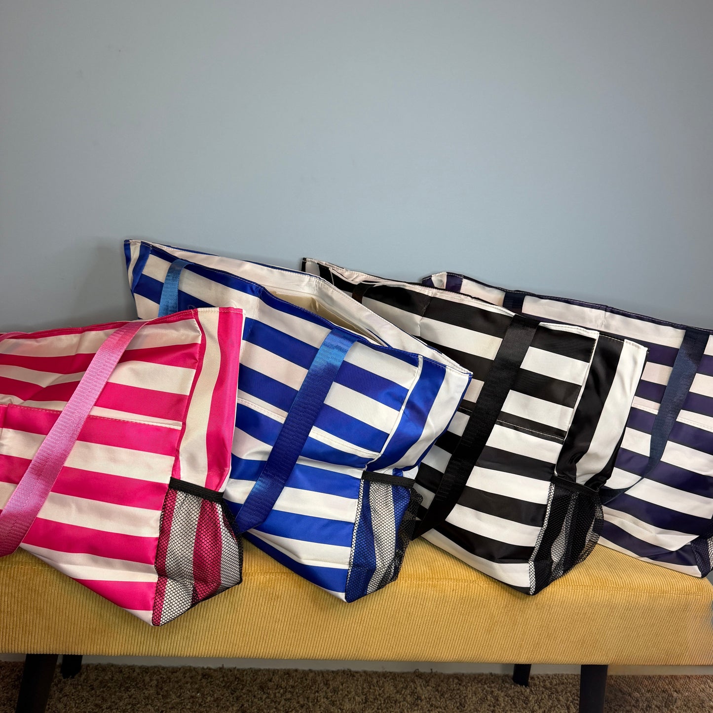 Tote Bag - Summer Stripes - Medium Blue