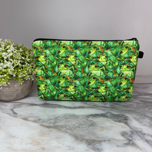 Pouch - Animal, Frog Green Marble