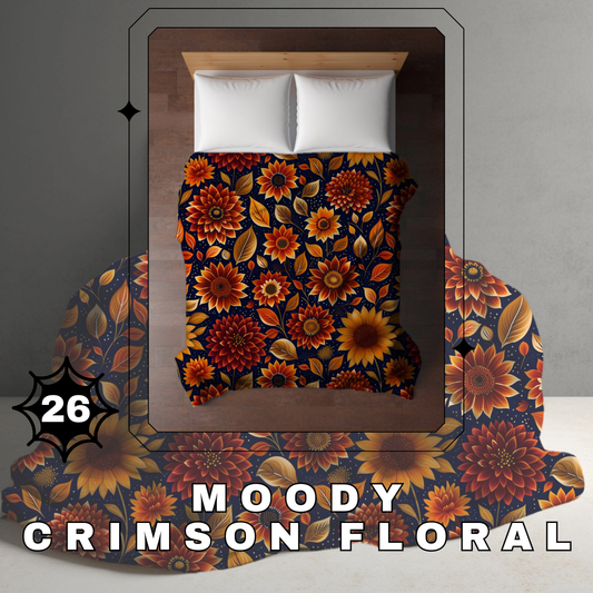 Blanket Halloween #26 - Moody Crimson Floral - PREORDER