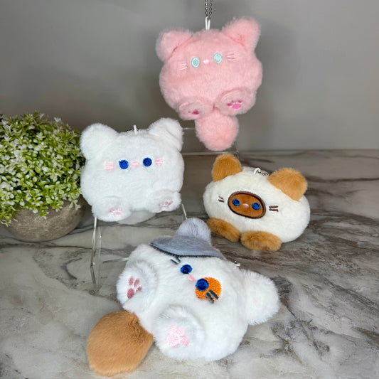 Keychain - Pom Pom Fuzzy Cat Paw Squeeker