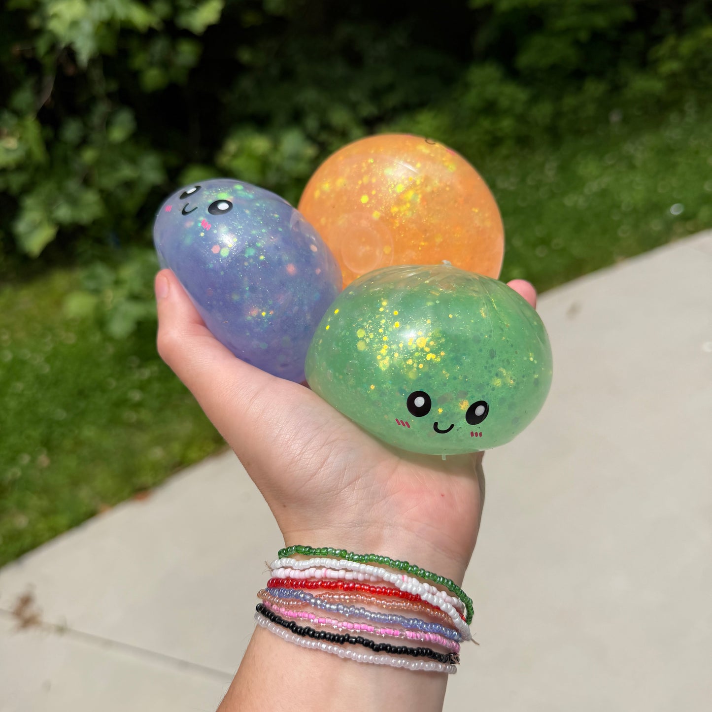 Squishy Toy - Viral Dumpling, Quick Squeeze Glitter - Purple