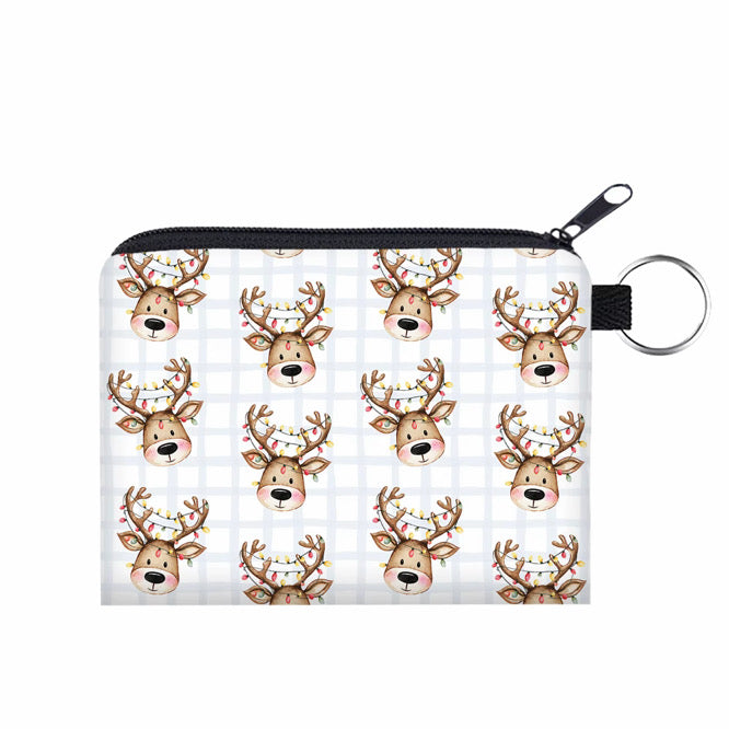 Mini Pouch - Christmas Plaid Reindeer