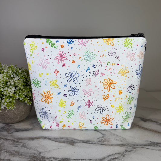 Pouch XL - Colorful Flower Doodles