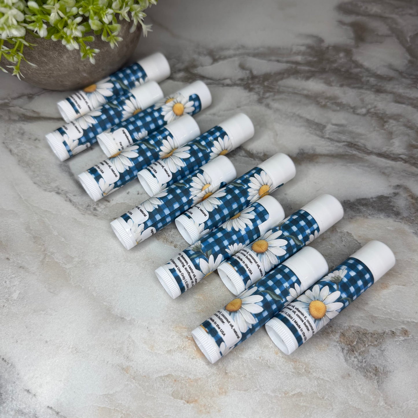 Lip Balm - Daisy Blue Gingham