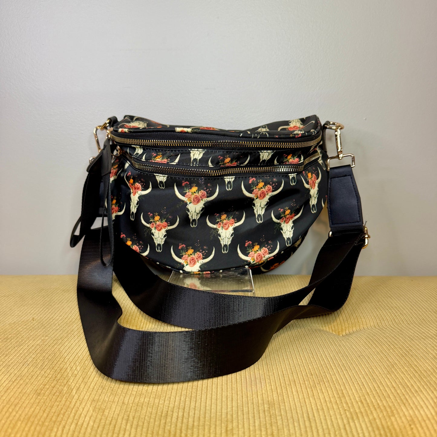 The Roni Nylon Crossbody - Bull Skull Floral