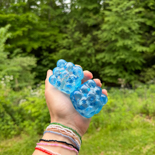 Squishy Toy - Blue Snowflake Nine Cube