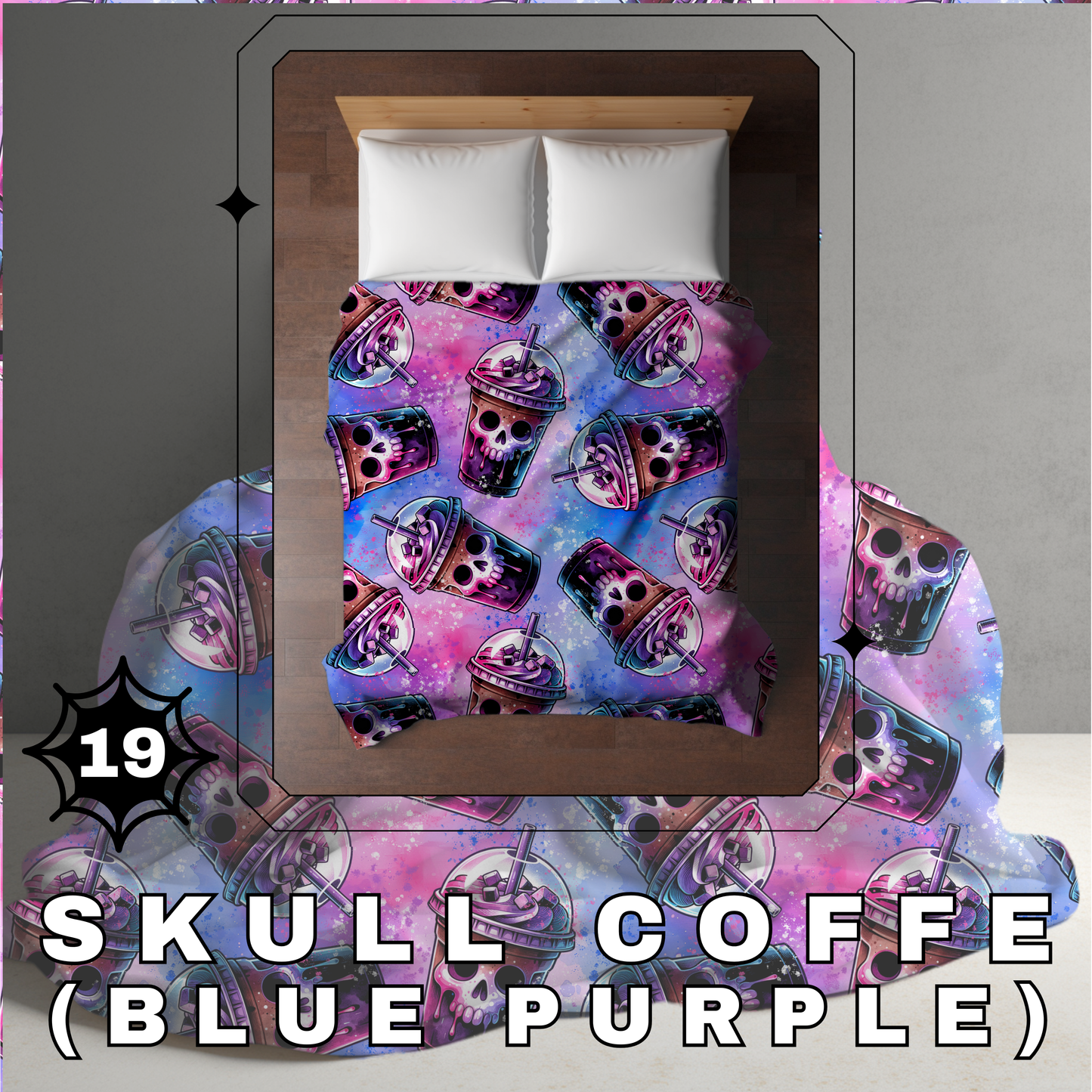 Blanket Halloween #19 - Skull Purple Blue - PREORDER