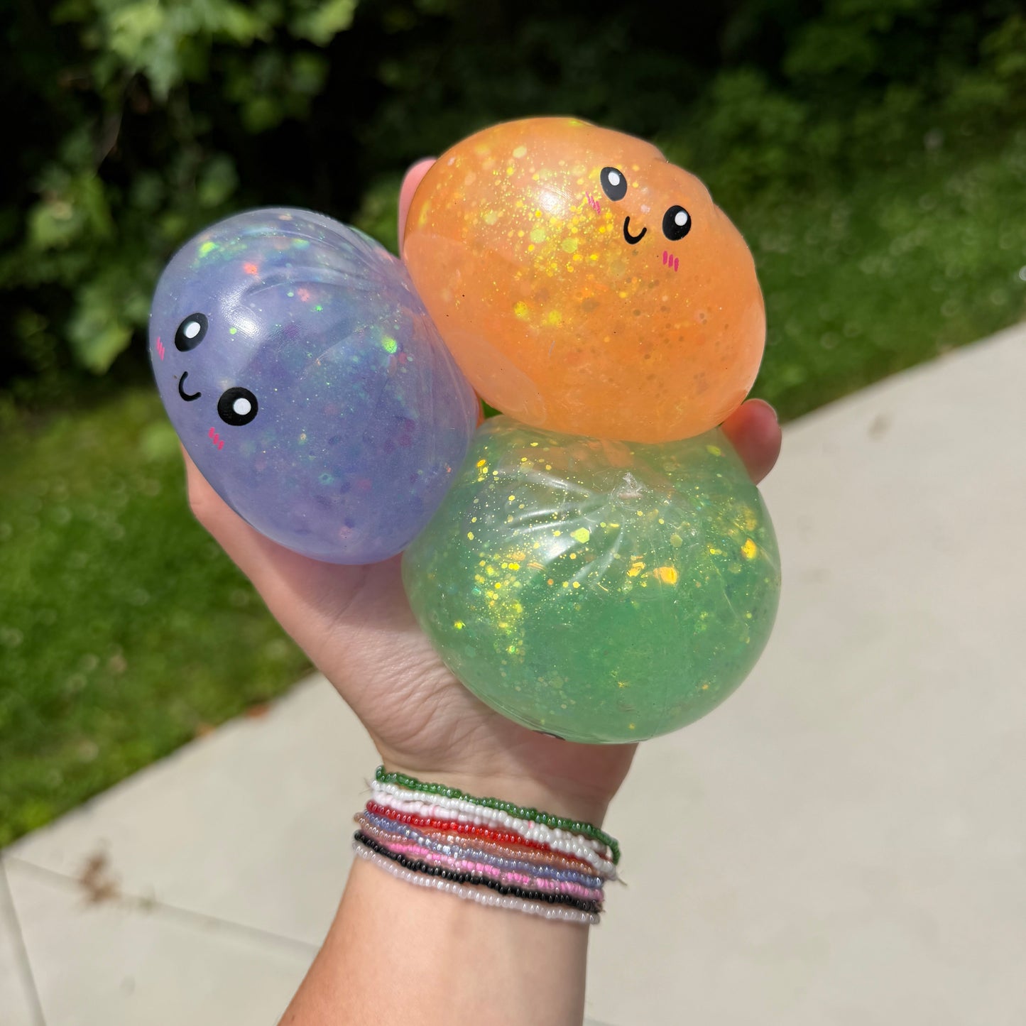 Squishy Toy - Viral Dumpling, Quick Squeeze Glitter - Purple