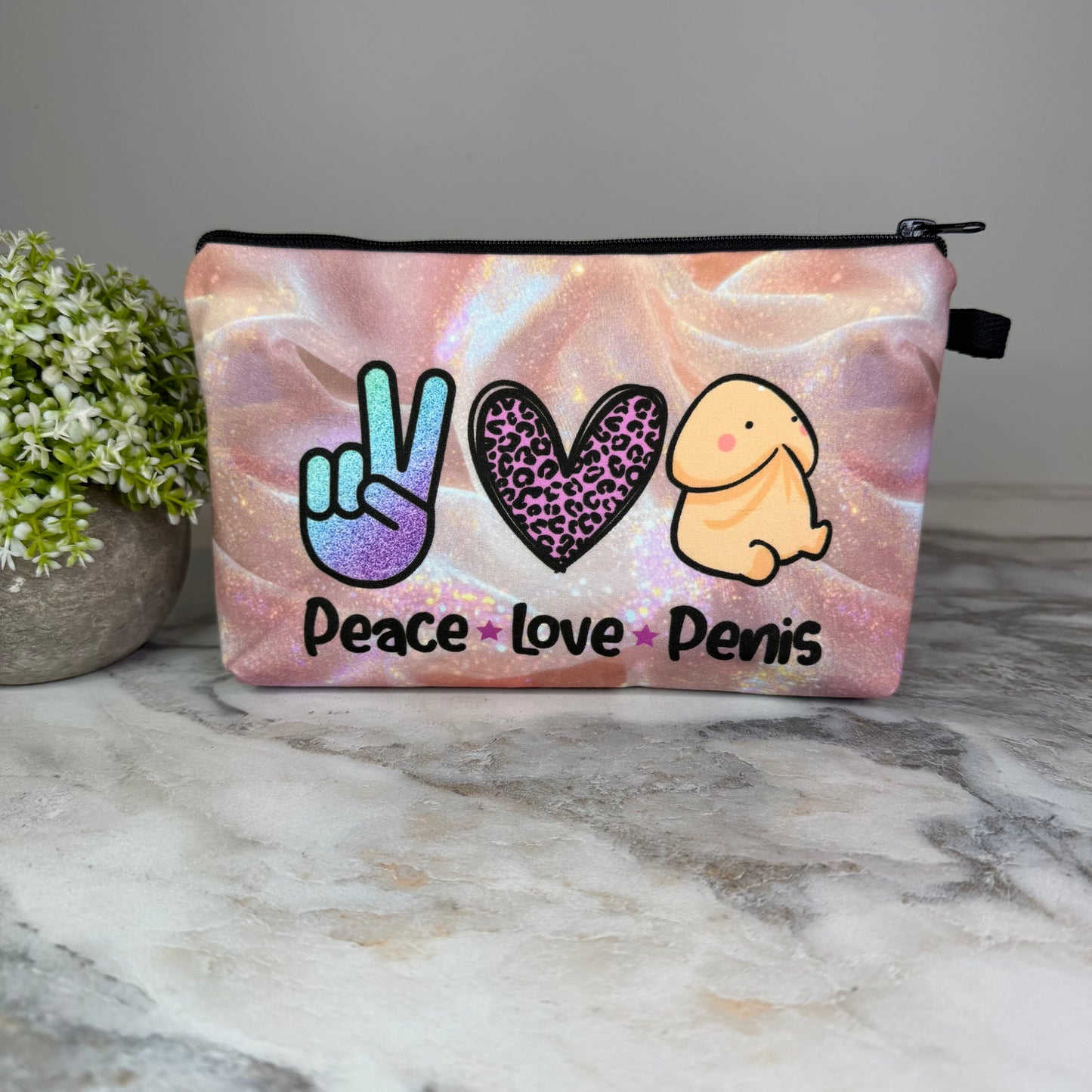 Pouch - Humor Adult, Peace Love Penis