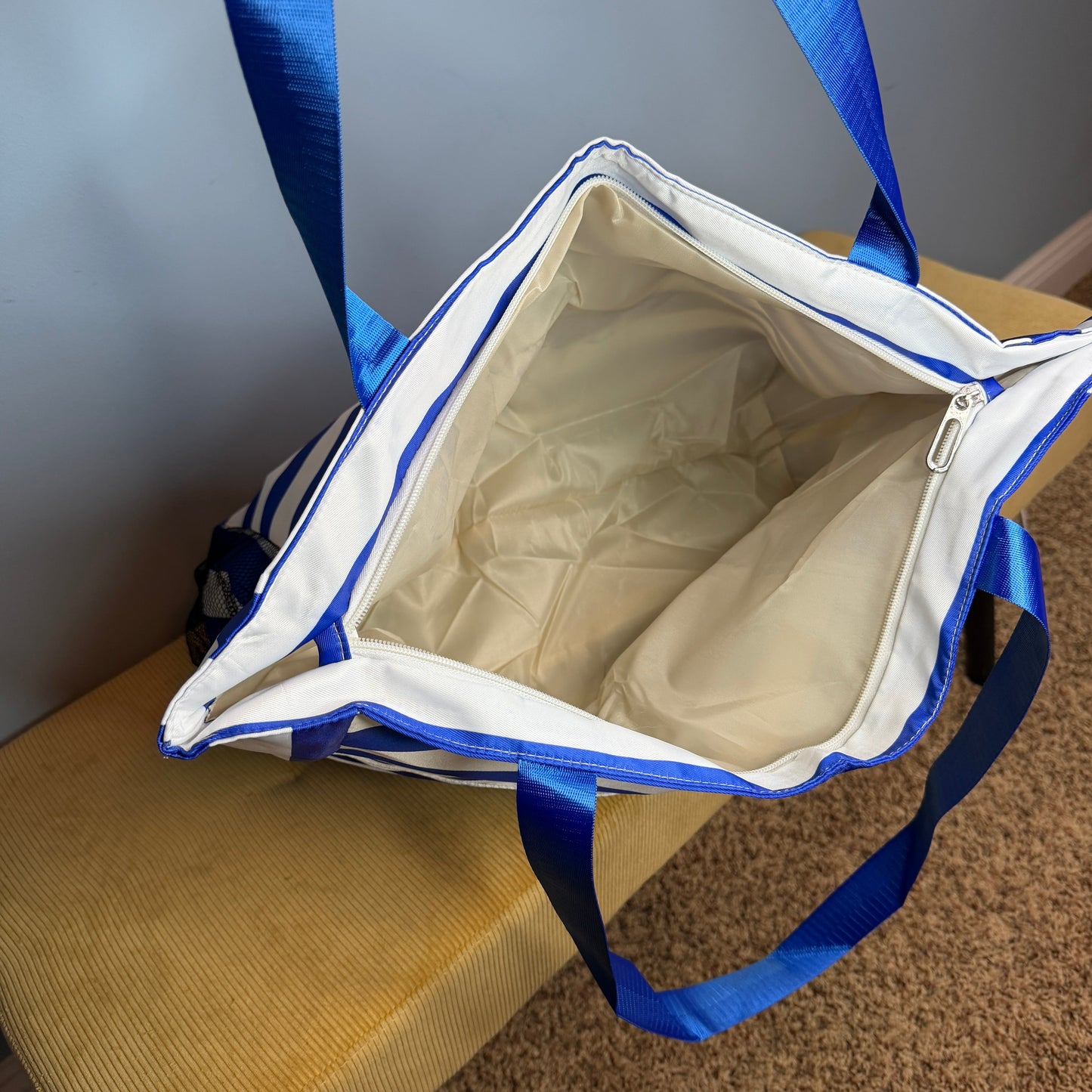 Tote Bag - Summer Stripes - Medium Blue