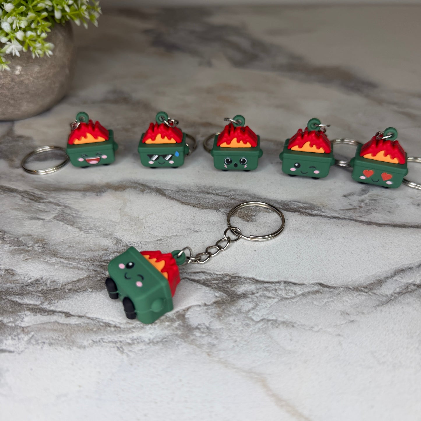 Keychain Figurine - Dumpster Fire Cute Faces