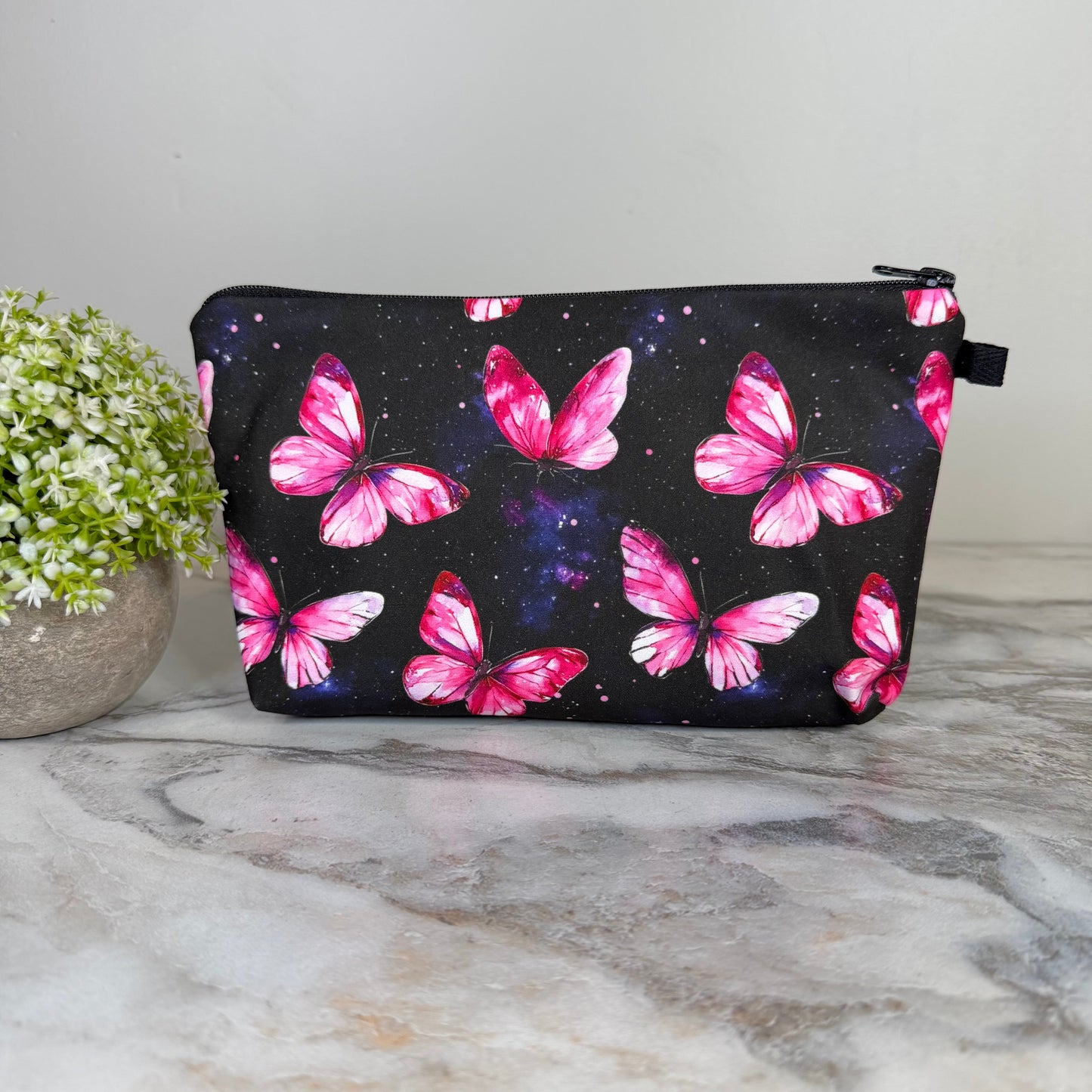 Pouch - Butterfly Pink Black
