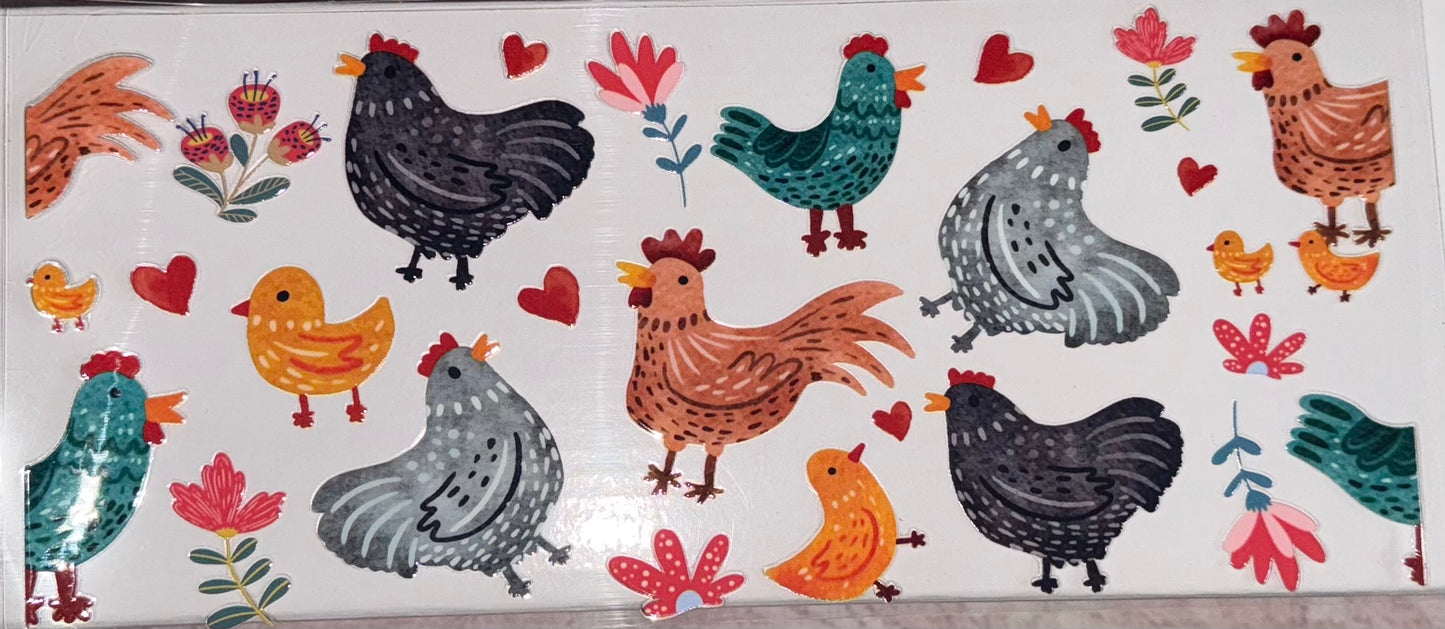 Tumbler Wrap/Decal -Chickens