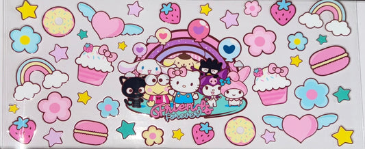 Tumbler Wrap/Decal-Kitty and Friends