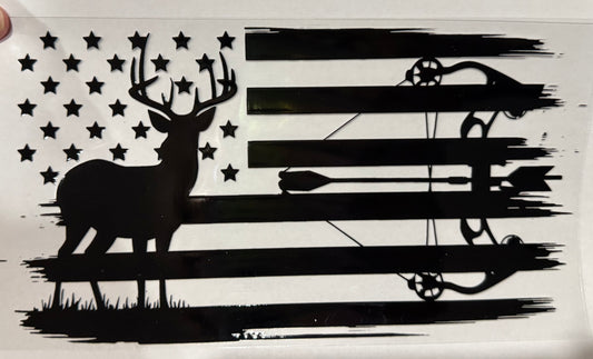 Tumbler Wrap/Decal - deer flag