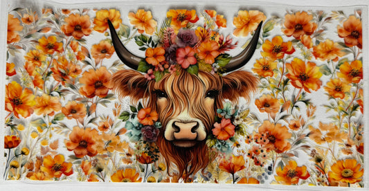 floral cow cup wrap - custom wording added