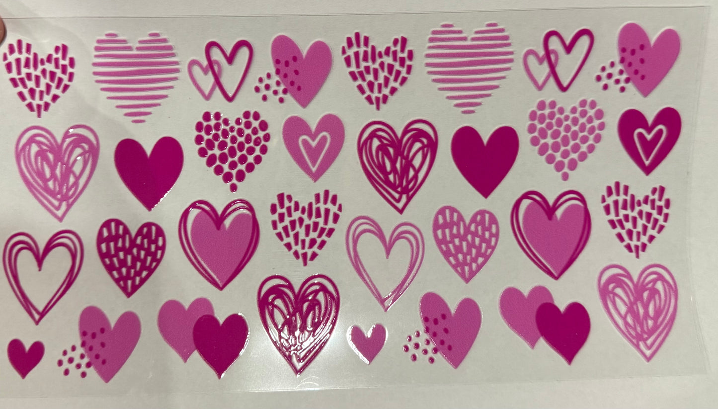 Tumbler Wrap/Decal - hearts
