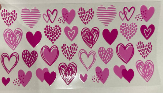 Tumbler Wrap/Decal - hearts