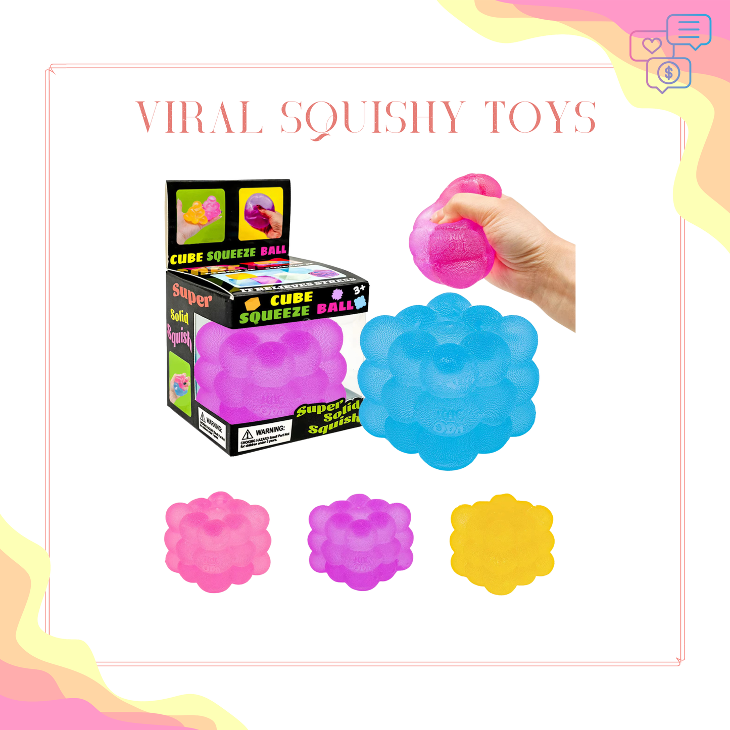 Squishy Toy - Textured Nine Cube
