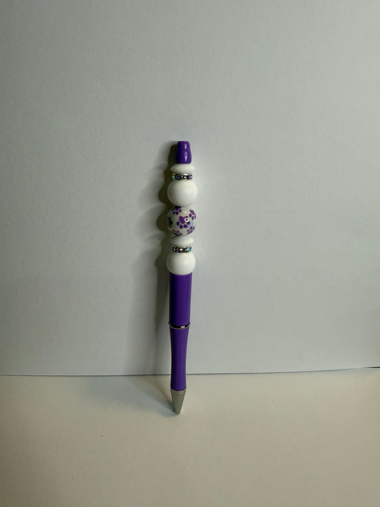 Purple Paw Print Premade Pen