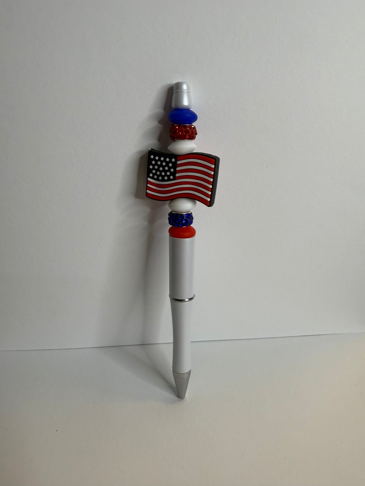 sparkle flag on white premade pen