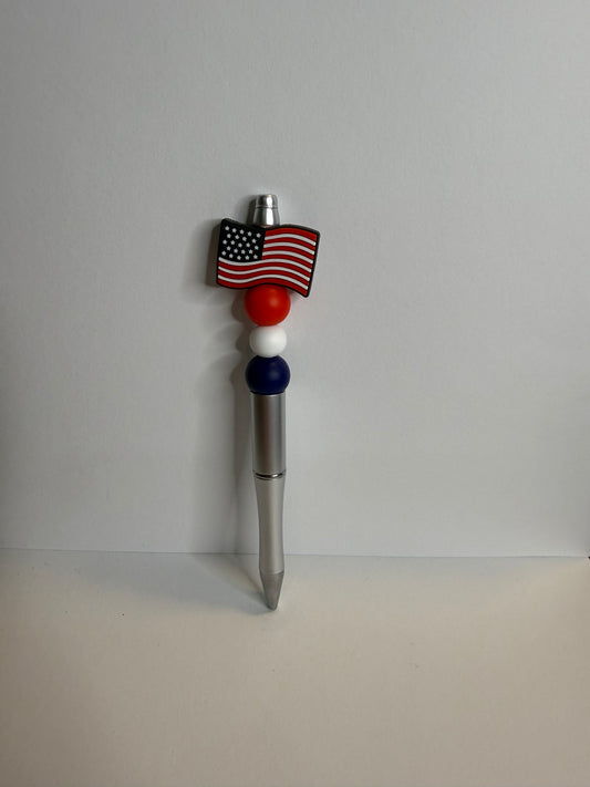 American Flag on sliver pen premade pen