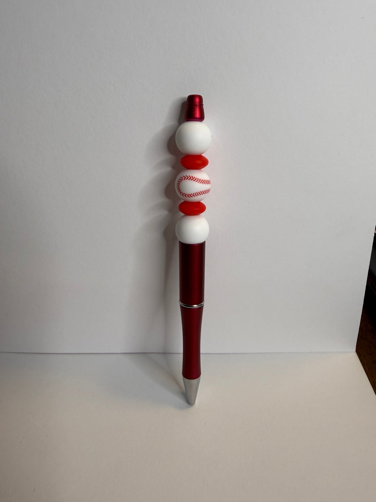 baseball on red premade pen