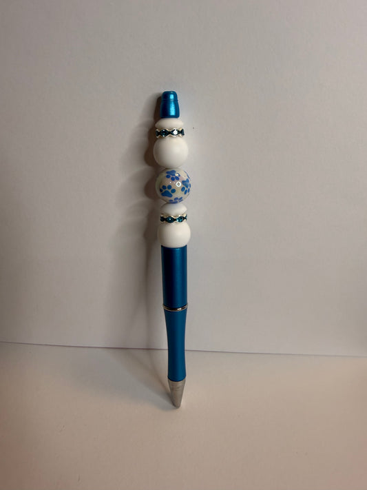 blue paw print premade pen