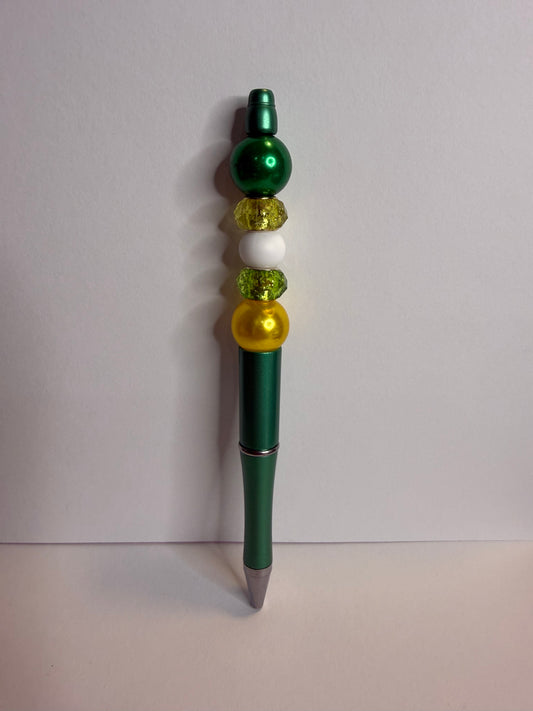 green and yellow premade pen