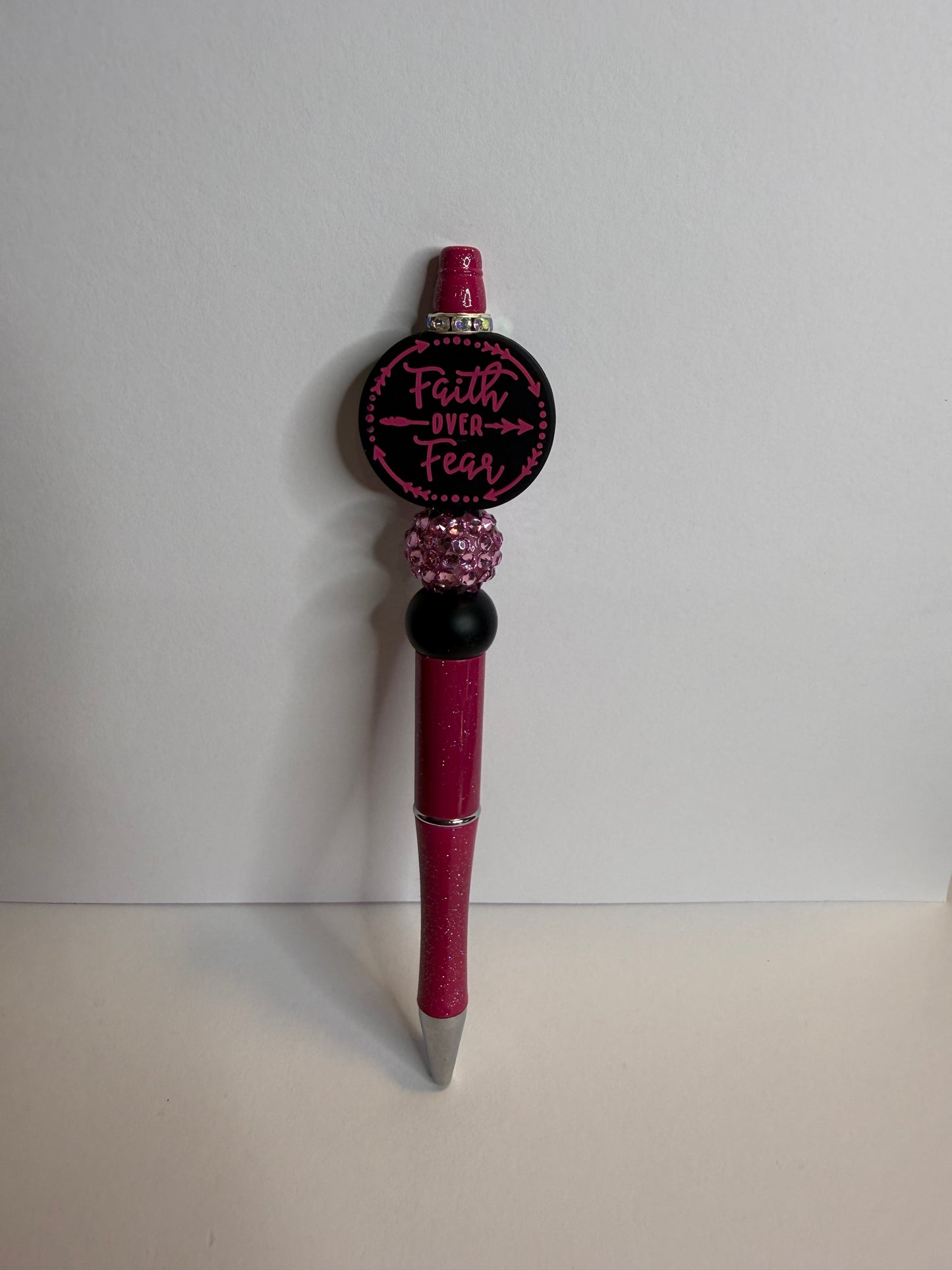 Faith Over Fear pink premade pen