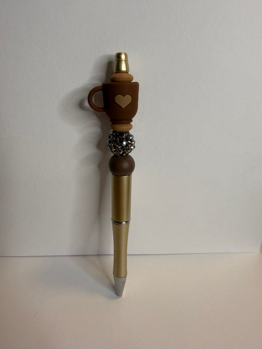 coffee mug on gold premade pen
